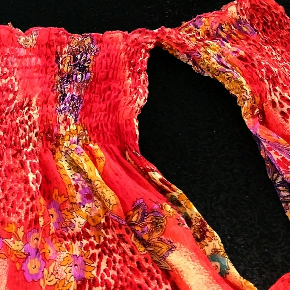 Hippie chick Paisley off shoulder shirt - Picture 2 of 5